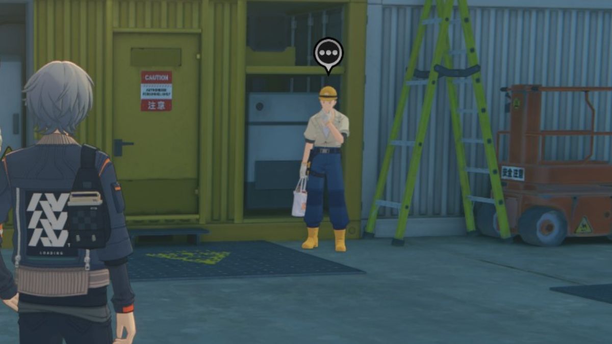 Luka standing next to the Junction box at the construction site in Zenless Zone Zero