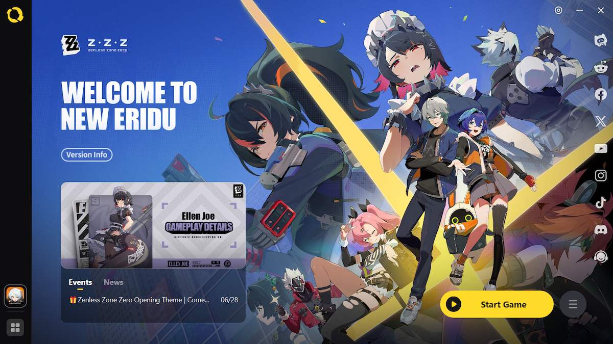 The launch window for Zenless Zone Zero.