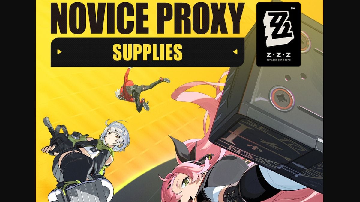 Novice Proxy Supplies annoucement poster for Zenless Zone Zero.