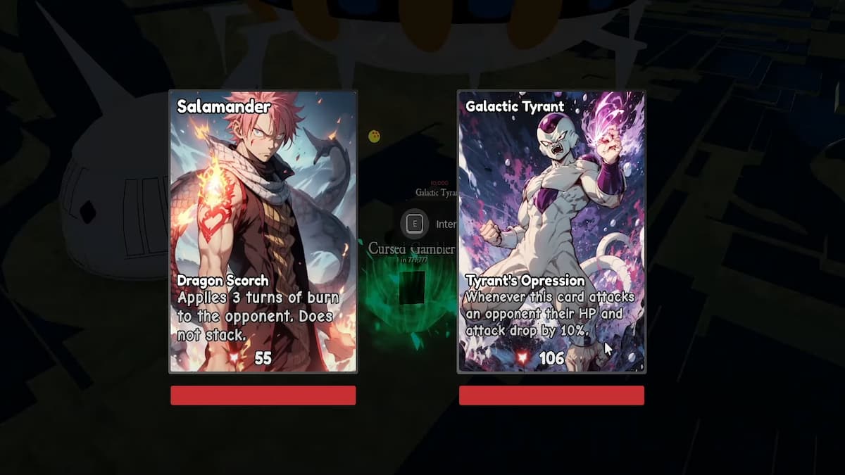 A boss battle in Anime Card Battle