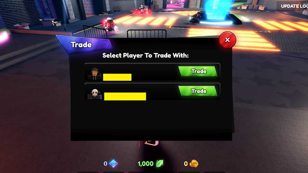 The Trading Window in Roblox Anime Last Stand