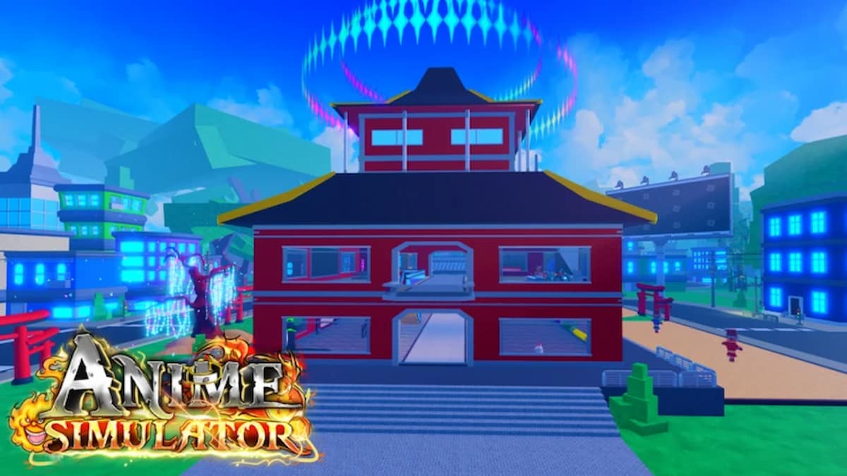 Anime Simulator temple in the frame