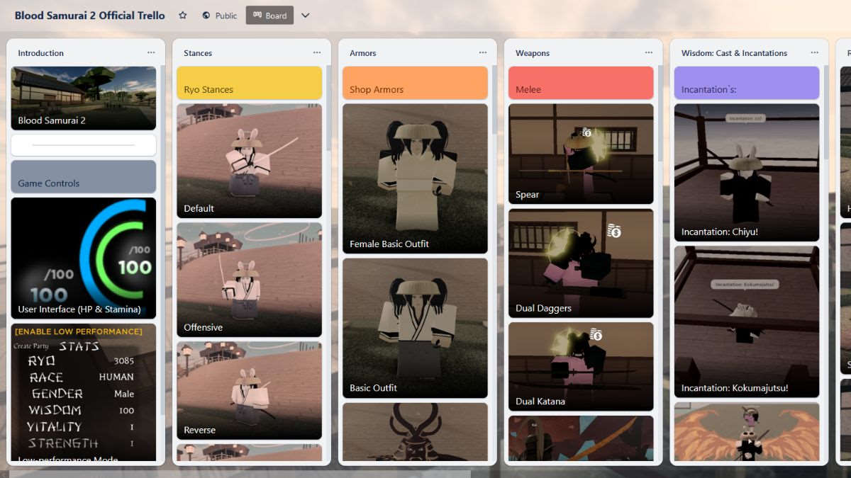 Blood Samurai 2 Trello Link & Discord Server