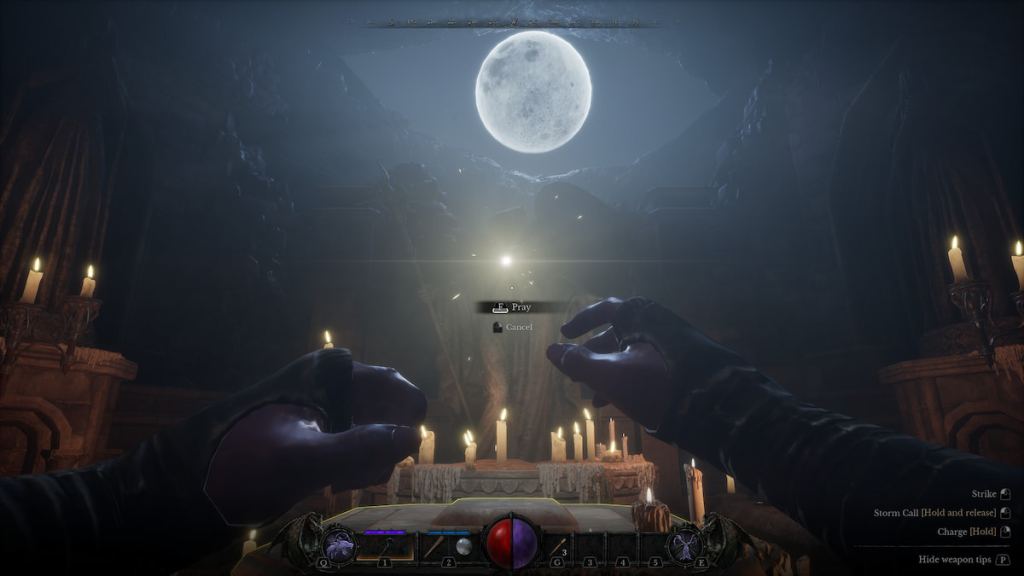 Praying at the moon's altar in Dungeonborne