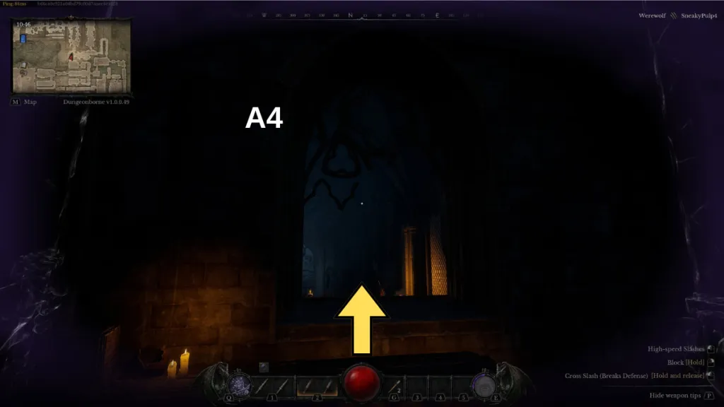 The window to the Banquet Hall in Dungeonborne's Clouseau Castle