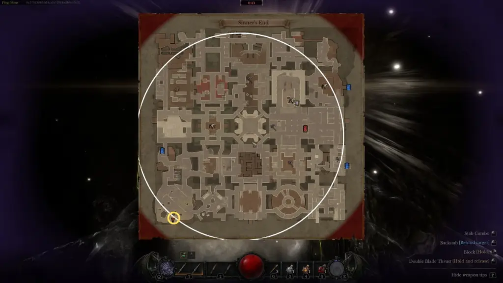 The location of the Resurrection Stone in the lower left room of Sinner's End in Dungeonborne