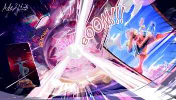 Two players fighting in Anime Card Battle