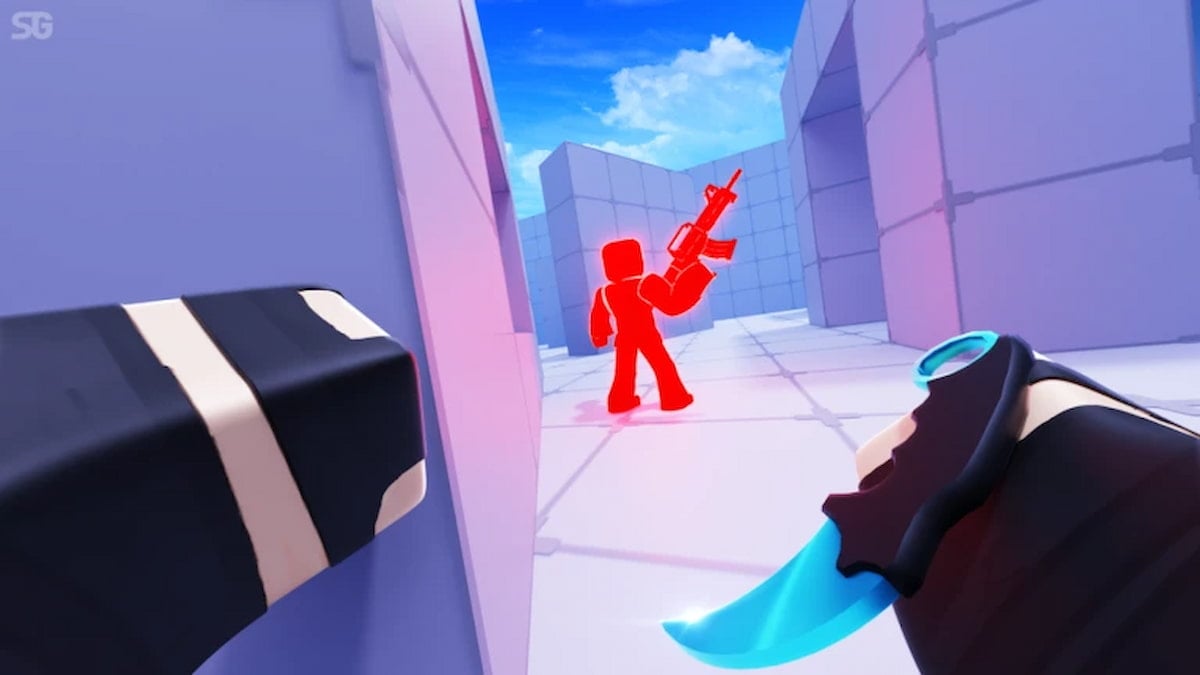 A player stabbing in Roblox Rivals