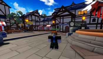 A Player standing in Roblox Bedwars