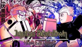 Two characters fighting each other in Jujutsu Beatdown