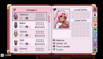 A romance candidate's profile in Fields of Mistria.