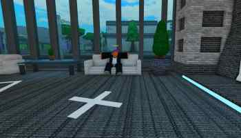 Hakari sitting in the Gacha Center in Trying to get Manga using the gacha machine in Roblox Heaven Stand