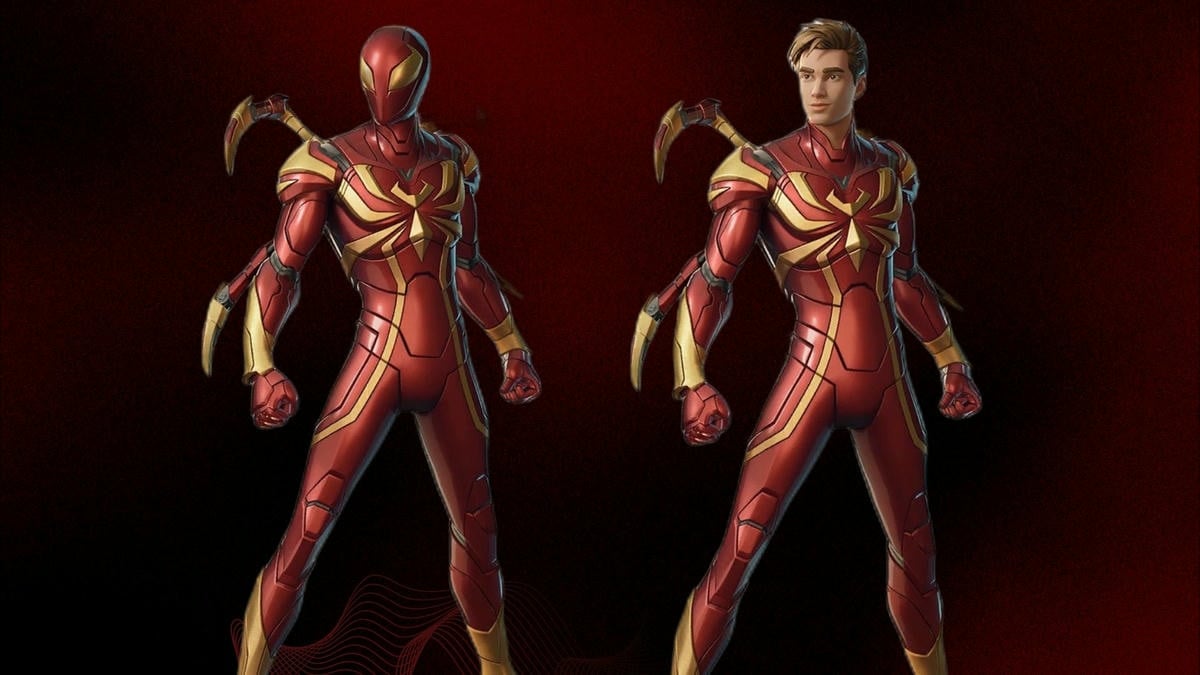 Showcasing the Iron Spider Man skin in Fortnite