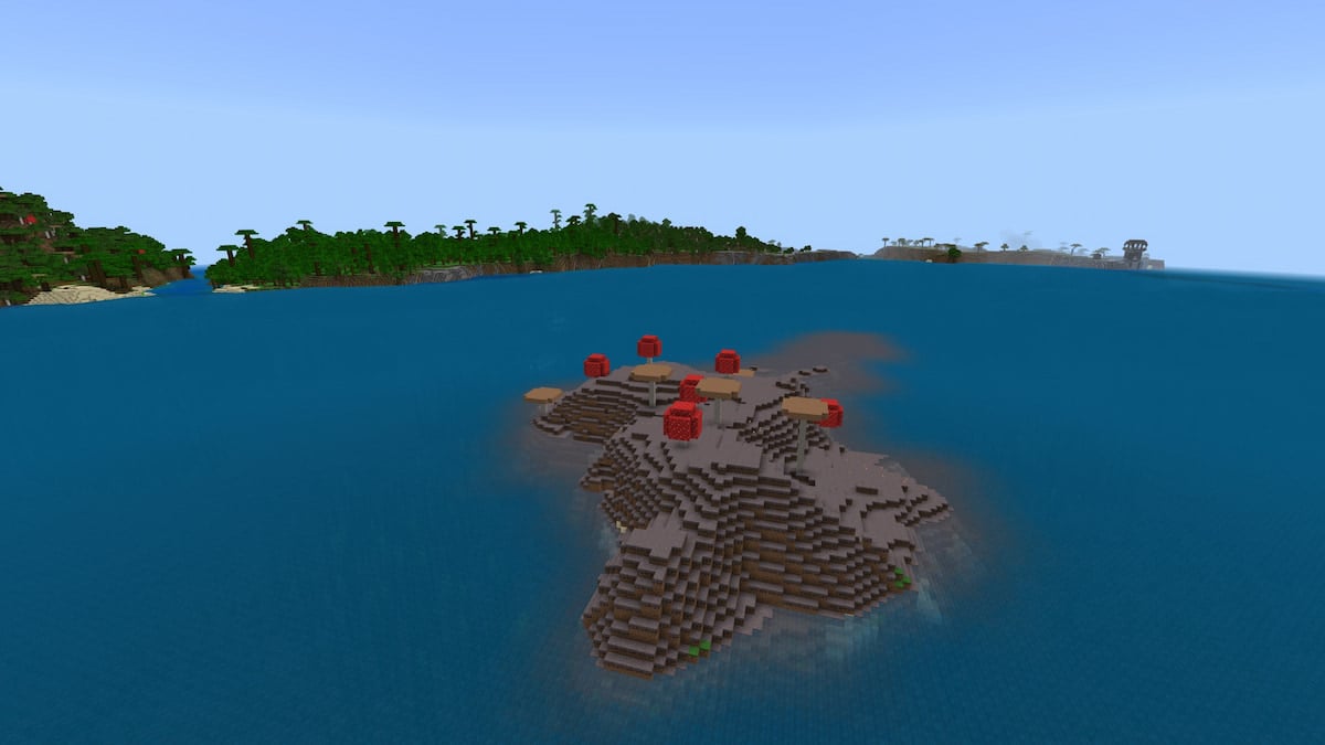 A small Mushroom Island in Minecraft