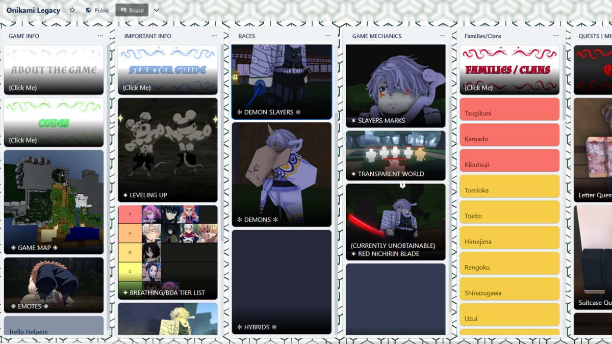 Onikami Legacy Trello Link & Discord Server
