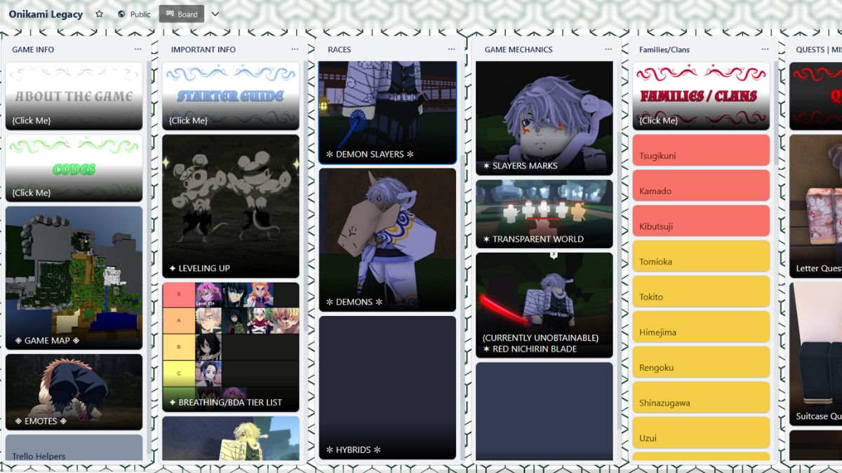 Onikami Legacy Trello Link & Discord Server Pro Game Guides