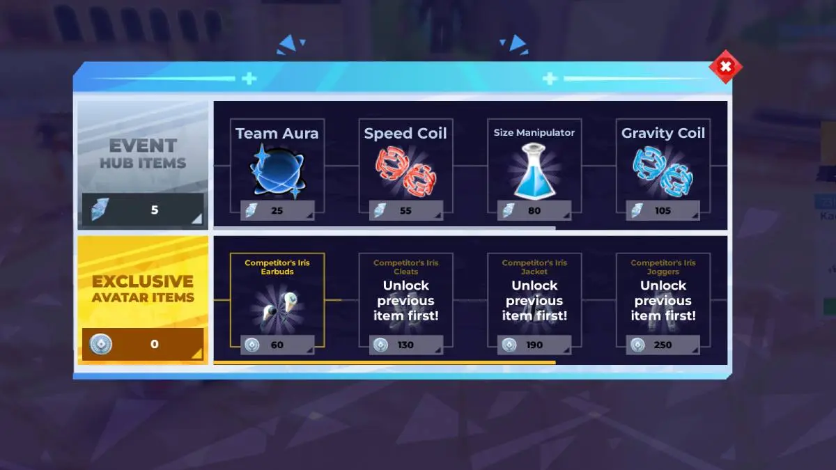 Roblox The Games 2024 rewards menu