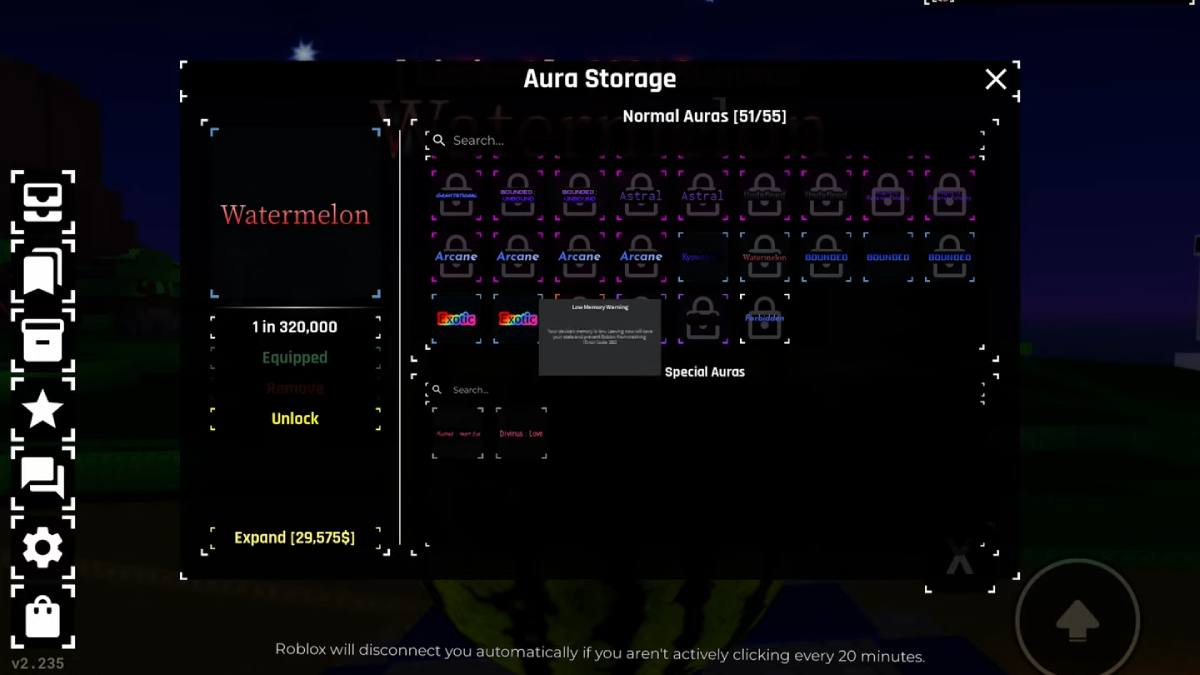 Sol's RNG Watermelon Aura stats