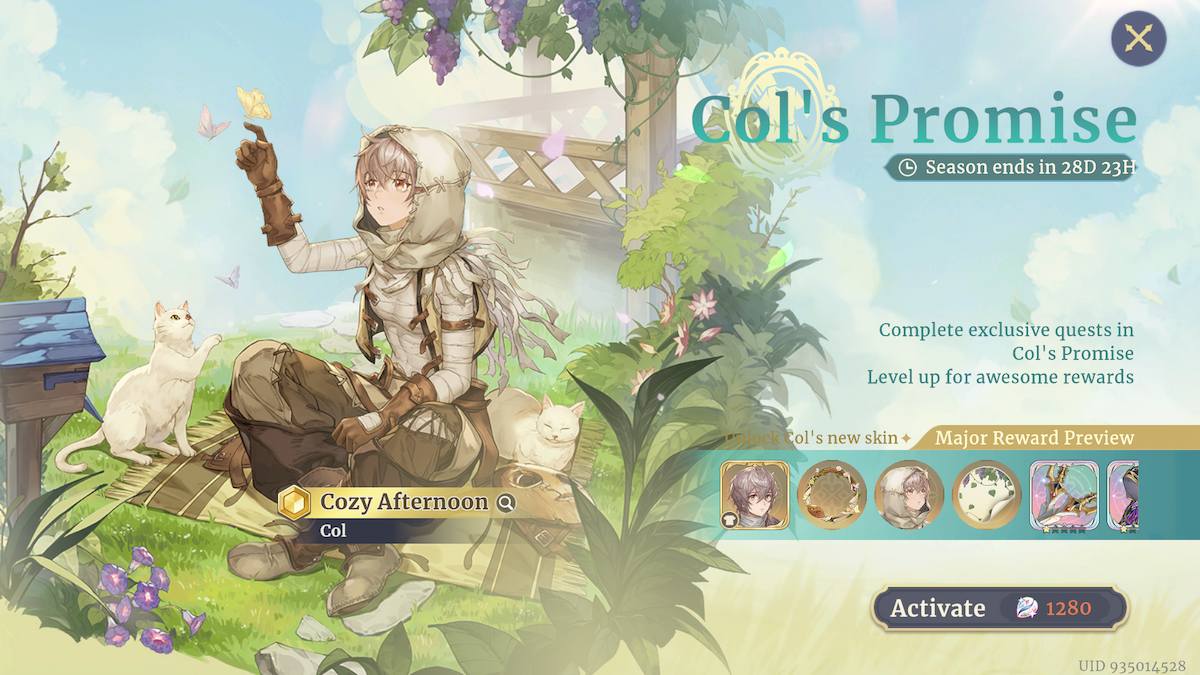 Col's banner in Sword of Convallaria.