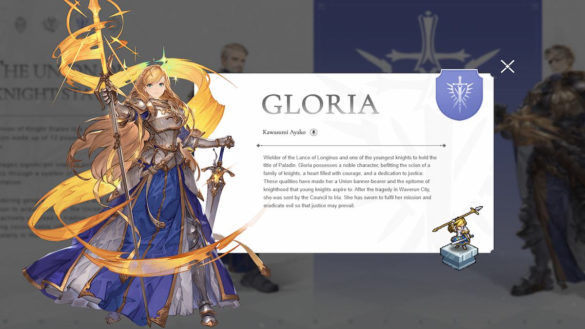 Gloria in Sword of Convallaria.