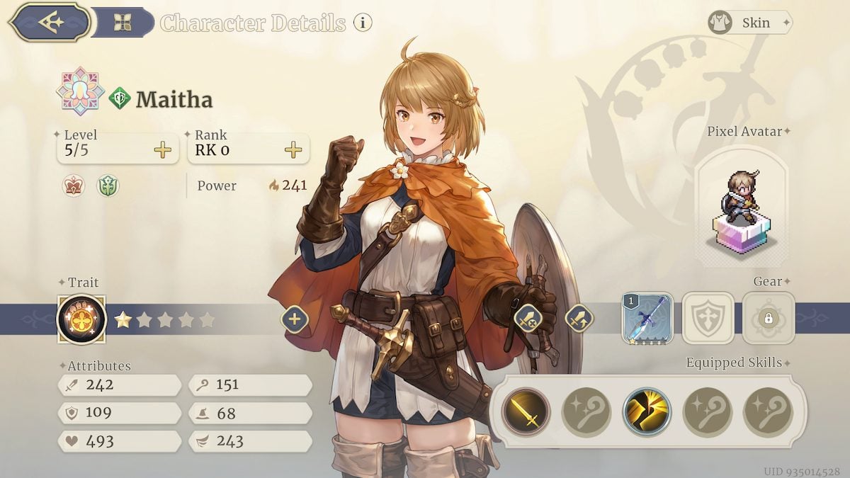 Maitha’s character page in Sword of Convallaria.