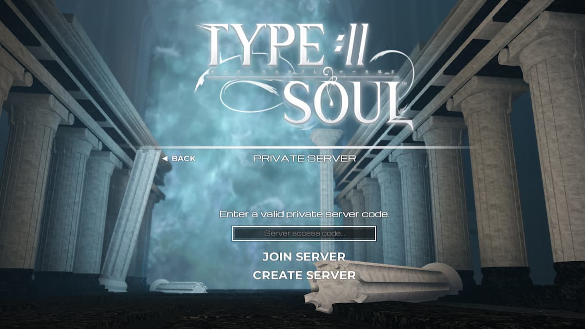 The Private Server code Input Box in Type Soul