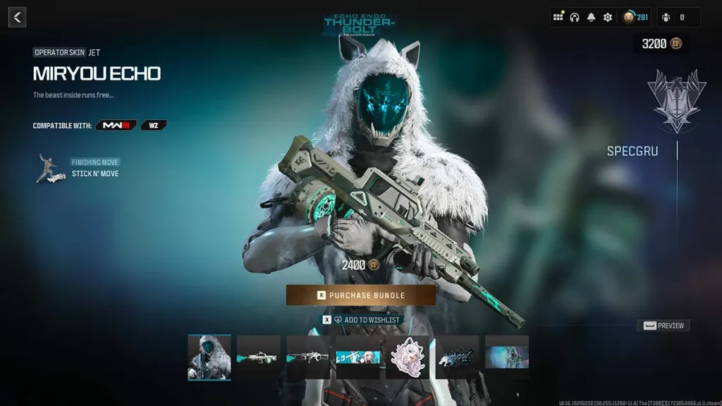 Call of Duty Modern Warfare 3 Echo Endo Live event featured skin