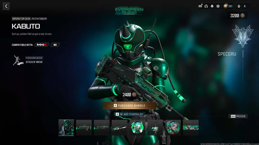 Call of Duty Modern Warfare 3 Echo Endo Live event featured skin