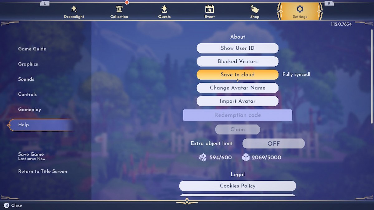 Where to sync your cloud storage in Disney Dreamlight Valley.