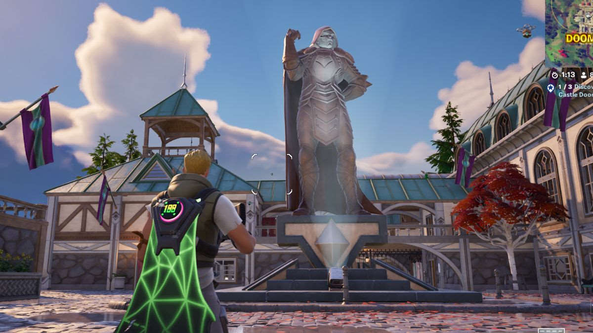 Doctor Doom’s statue in Fortnite