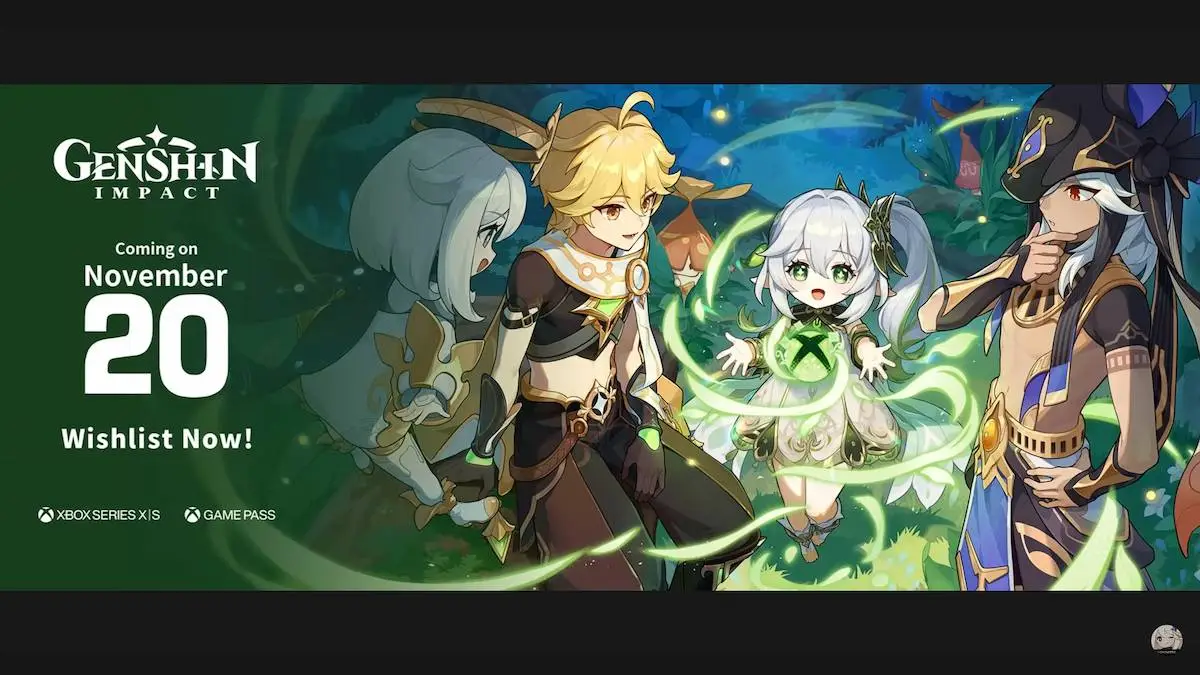 Xbox announcement for Genshin Impact.