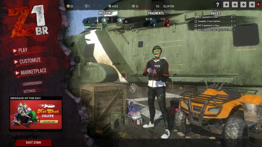 H1Z1 home screen