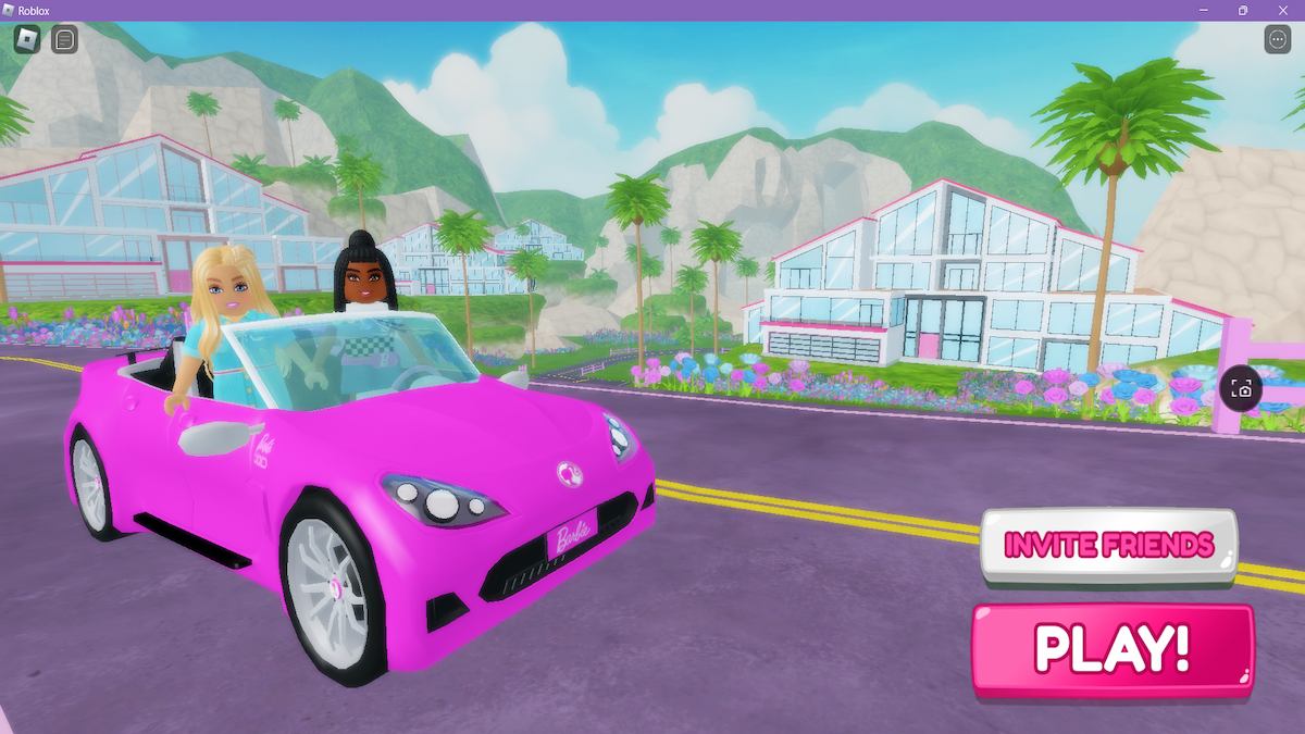 The opening screen for Barbie Dreamhouse Tycoon on Roblox.