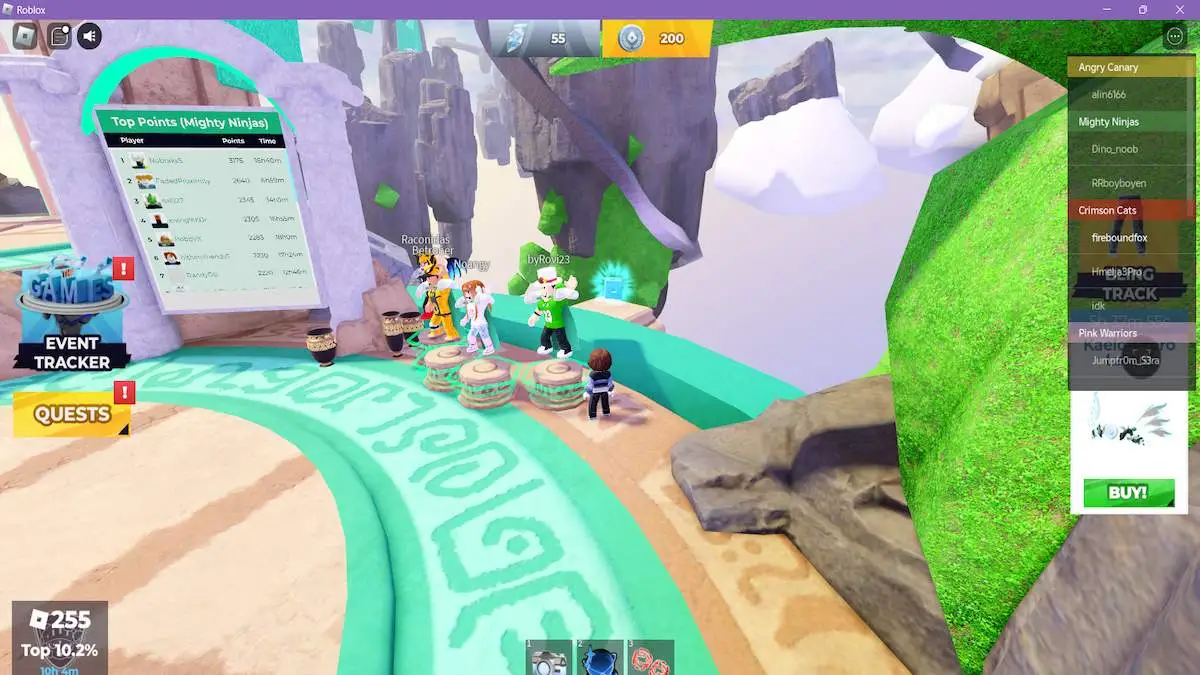 The location of the second Roblox logo tilt cube in The Games Event Hub.
