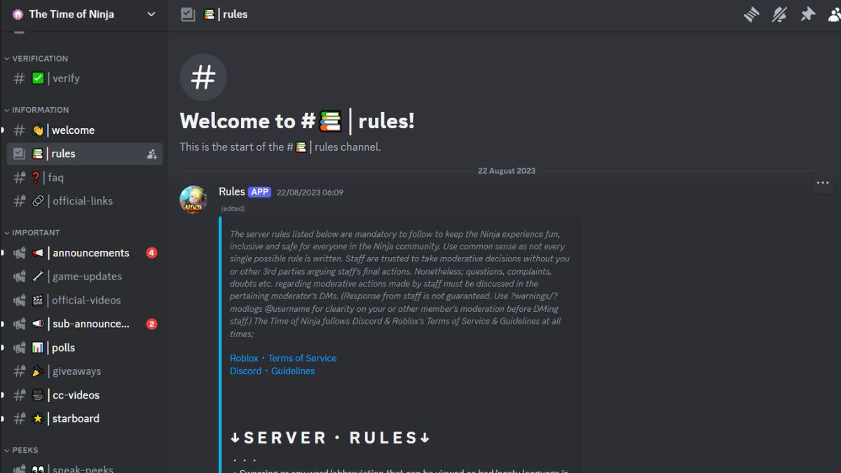 Время ниндзя Trello Link и сервер Discord