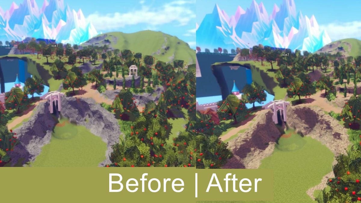 Comparison of changes of mountains in Royale High