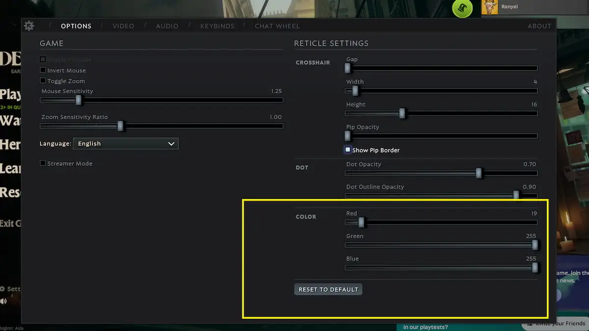 Best Deadlock Crosshair Color Codes