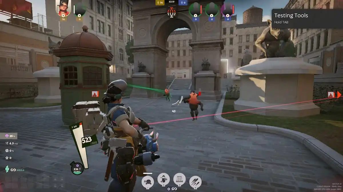 A player shooting in Deadlock