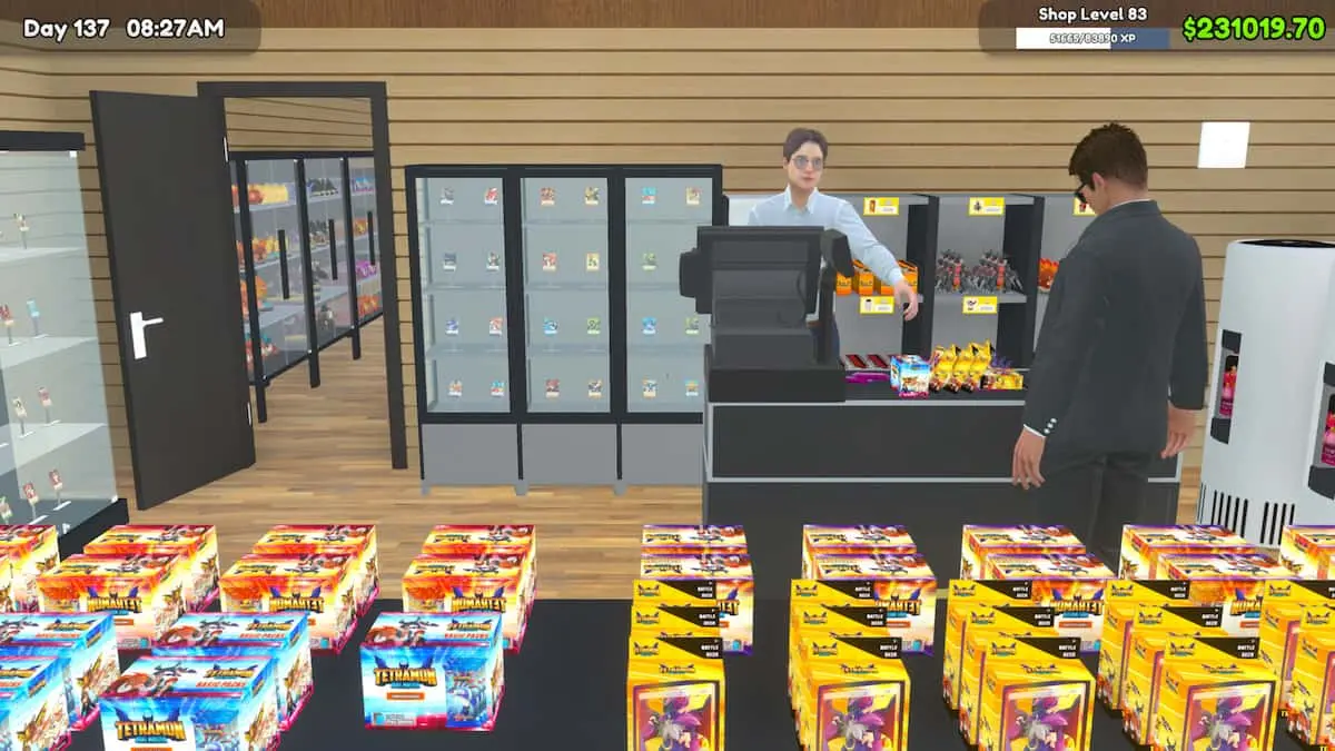 A person selling in TCG Card Shop Simulator