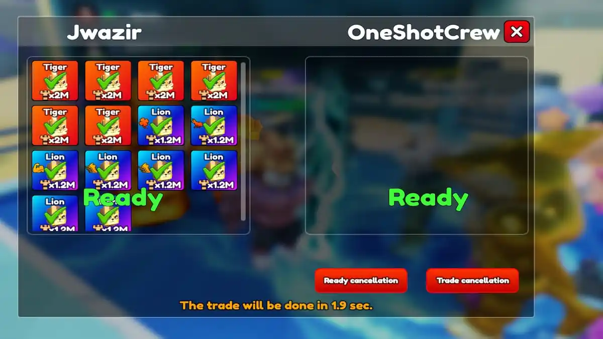 The Trading window in Gym Star Simulator