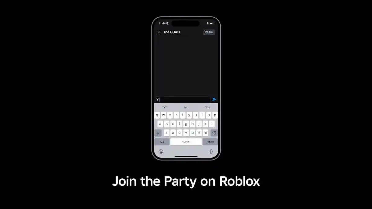 Text chat using the new Roblox Party feature