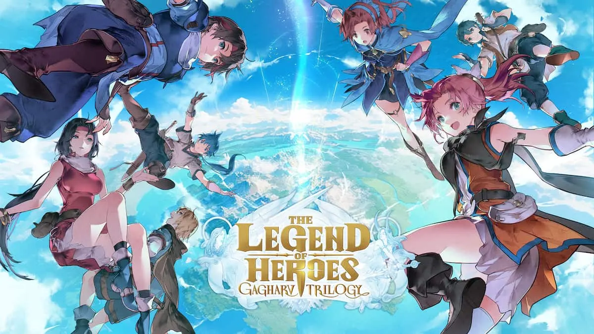 Promotional art for the Legend of Heroes: Gagharv Trilogy featuring Avin, Mile, and Martie