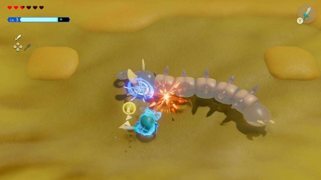 Fighting the Gerudo Desert centipede in Echoes of Wisdom