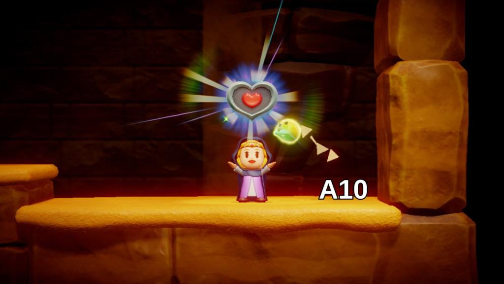 Getting the Heart Piece in the Gerudo Desert room in Echoes of Wisdom