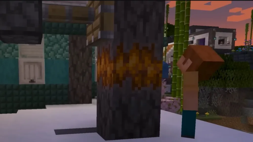 The appearance of the Creaking Heart in Minecraft