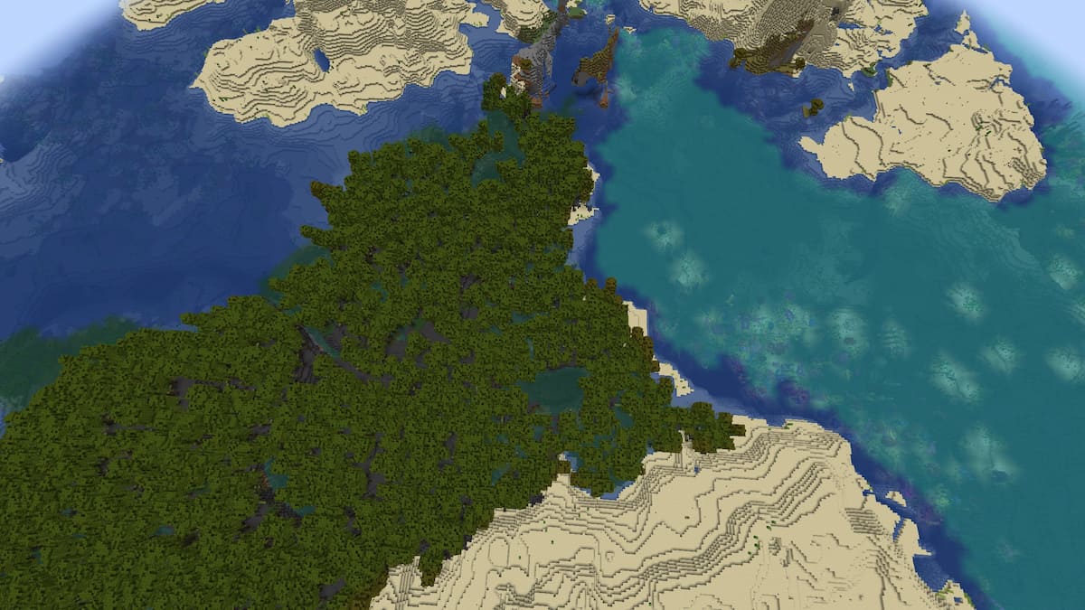 A Mangrove Swamp with a Coral Reef in Minecraft