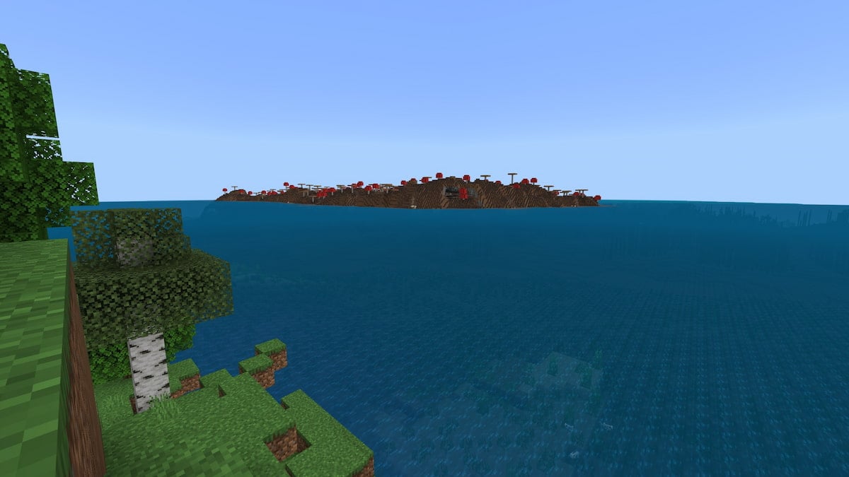 A Mushroom Island off the coast of a Forest biome