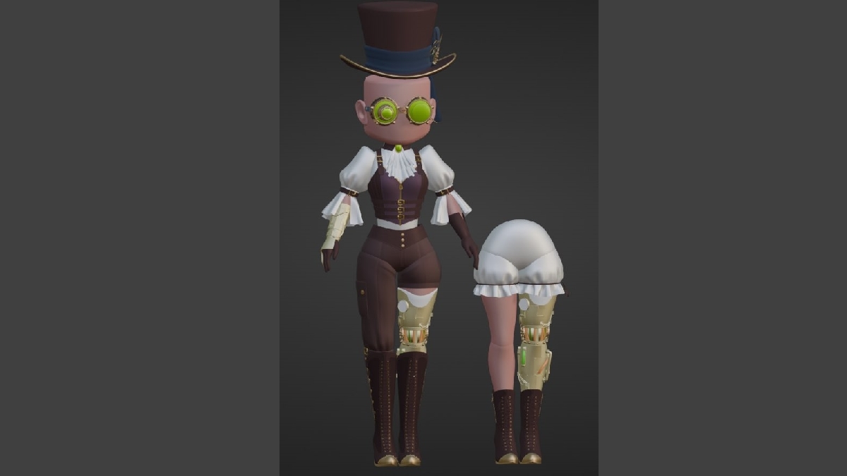 Showing the Steampunk outfit in Roblox Royale High