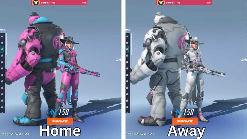 The home and away Ashe skins for the Florida Mayhem in Overwatch 2