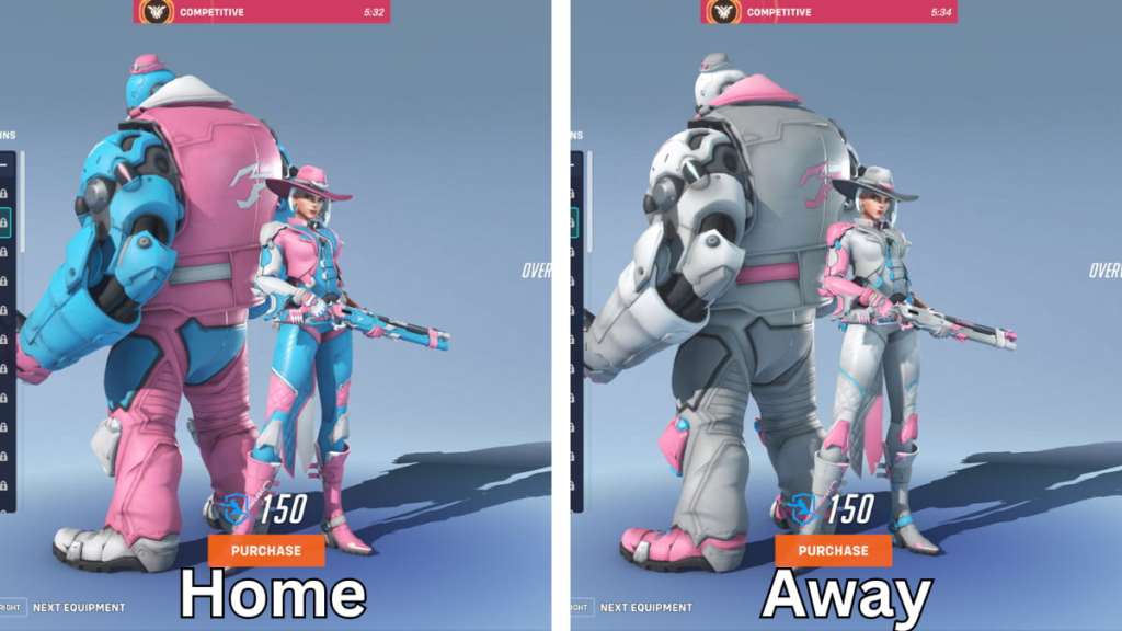 The Ashe home and away skins for the Hangzhou Spark OWL team